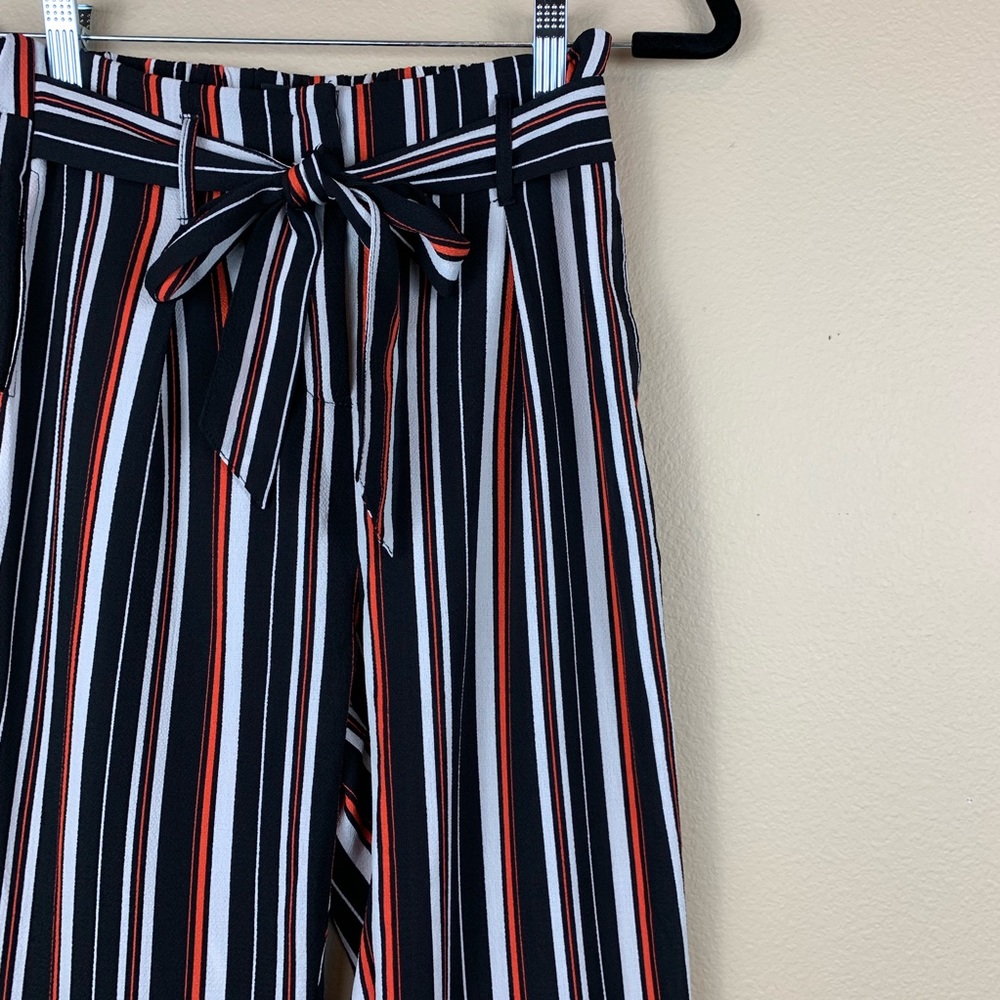 Iris Belted Striped Straight Leg Trousers